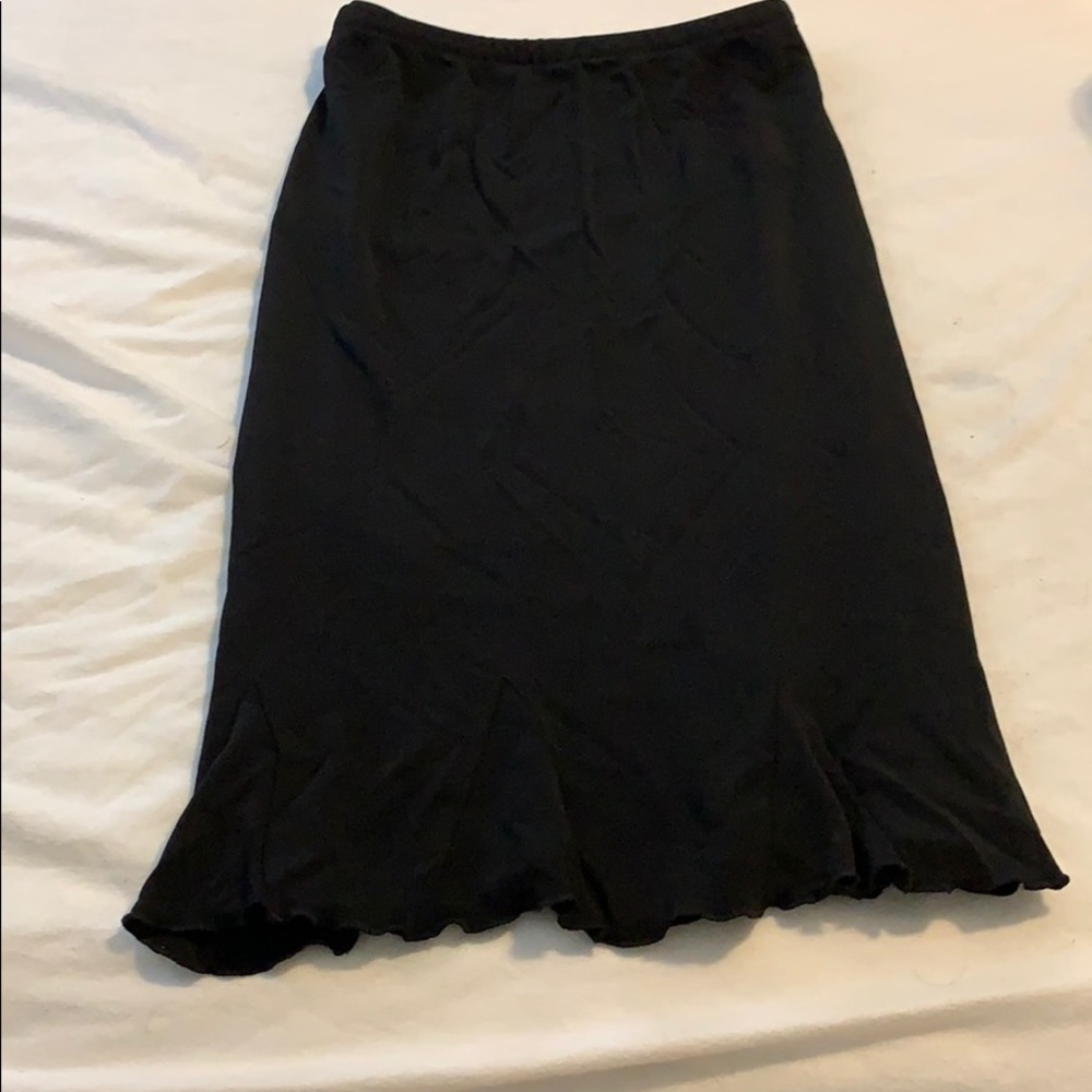 Black maternity skirt with flouncy ruffles